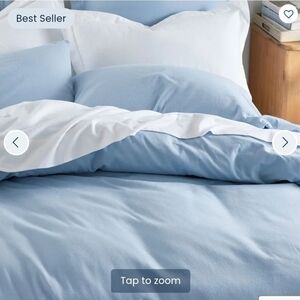 The Company Store Velvet Flannel King Size sheet set in Stone Blue